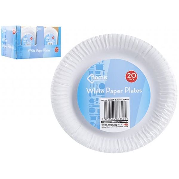 PMS 835067 White Paper Plates 20pcs