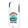 iPhone 15 Plus Badminton Champion Since 1968 Retro Sunset Birthday Case