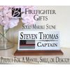 Firefighter Nameplate Gift - Thin Red Line Flag Custom Desk Name Plate - Graduat