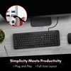 Macally Wired Keyboard, Ergonomic Computer Keyboard Wired USB for Windows PC Desktop Laptop for Office and Home