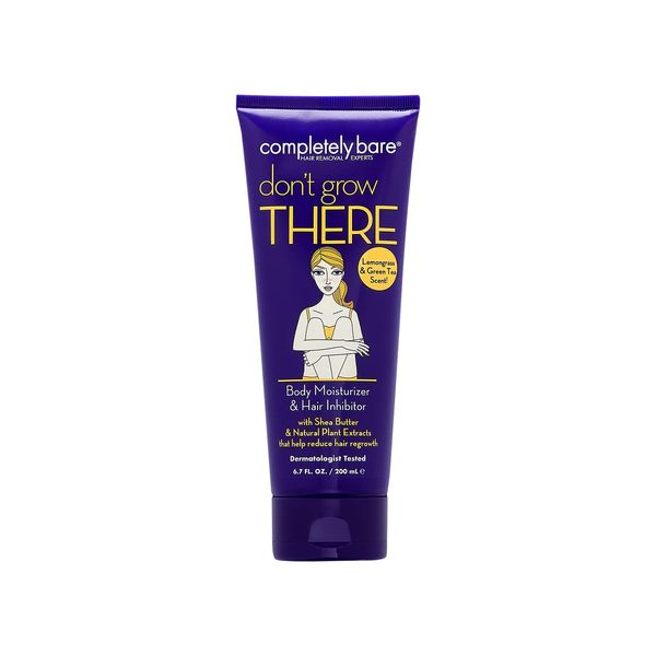 completely bare don't grow THERE Body Moisturizer & Hair Inhibitor - Shea Butter & Hair Minimizers 6.7 FL OZ