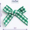 Italian Options Gingham Check Ribbon Bows 100-Piece Pack, 3 cm Bow Width, Green