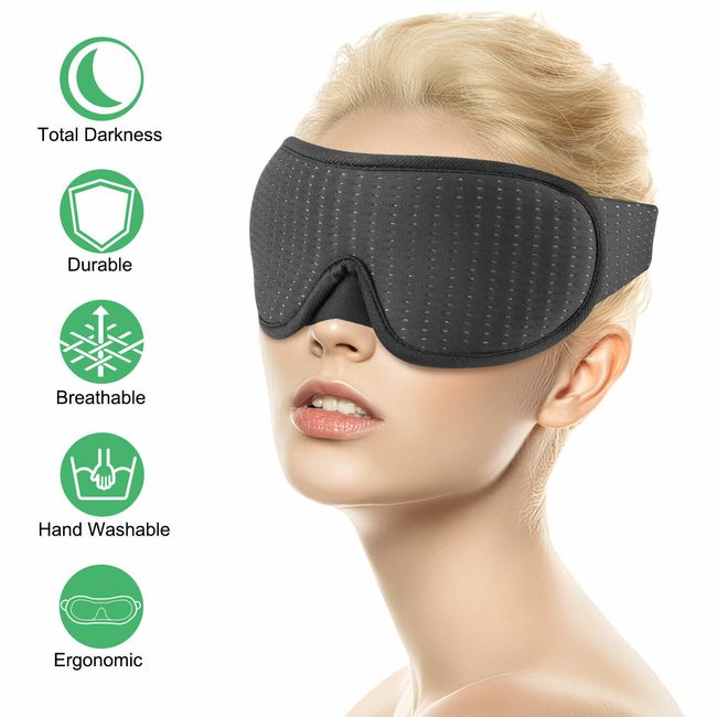 3D Eye Mask Sleep Blindfold Block Out Light Soft Comfort  For Travel Rest Relax