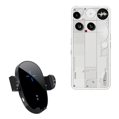 BoxWave Car Charger Compatible with Nothing Phone 3 - Wireless Charging Auto Mount (15W), Qi Wireless Car Charger Stand Mount Air Vent - Black