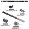 2Pcs 118�� Point Angle 1/4"x2"x3-1/4" Solid Carbide Drill Bits - AlTiN Coated
