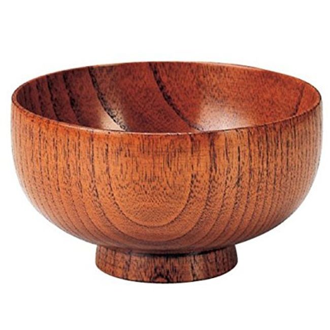 Fukui Craft 5-177-20 Wooden Hotei Soup Bowl, Lacquered Lacquer, Brown (Brown), Φ4.7 x 2.7 inches (12 x 6.8 cm), Wood 5-177-20