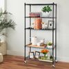 5 Tier Wire Storage Rack Adjustable Unit Shelf for Kitchen Office with 4 Wheels