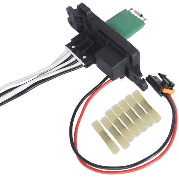 HVAC Fan Blower Motor Resistor Kit with Harness Compatible with 2002-2009 Chevy Trailblazer GMC Envoy, 2004-2007 Buick Rainier, 2002-2006 GMC Envoy XL, 2003-2008 Isuzu Ascender，Replaces OE# 89019100