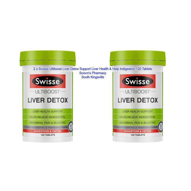 2 x Swisse Ultiboost Liver Detox For Liver Health & Help Indigestion 120 Tablets