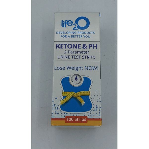 ife2O 2-in-1 Ketone Test Strips with pH 100ct Keto Sticks that Monitor Ketosis