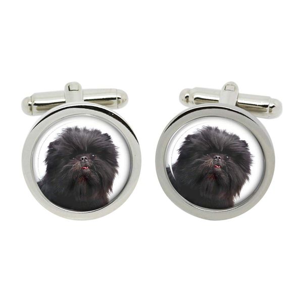 Affenpinscher Cufflinks in Chrome Box