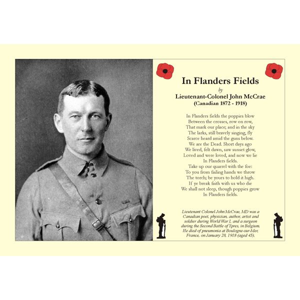 Remembrance Day Poem: "In Flanders Fields" by John McCrae (Canada)