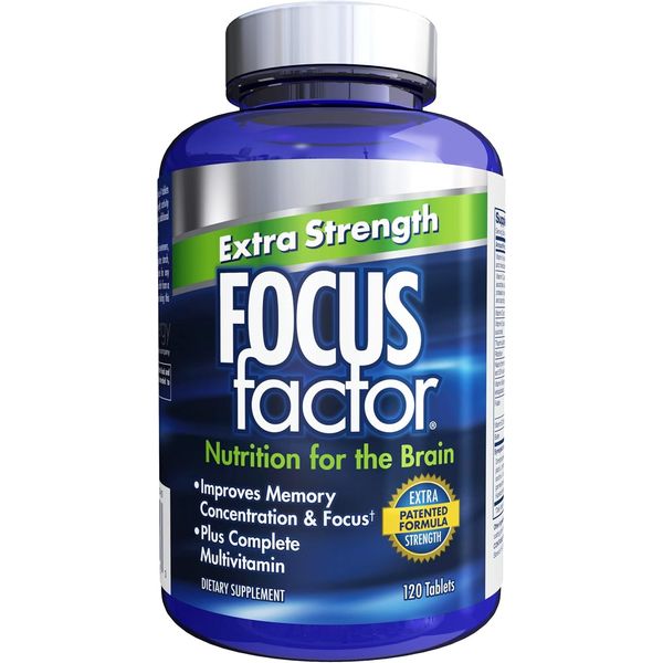 Focus Factor Adults Extra Strength, 120 Count - Brain Supplement for Memory, Con
