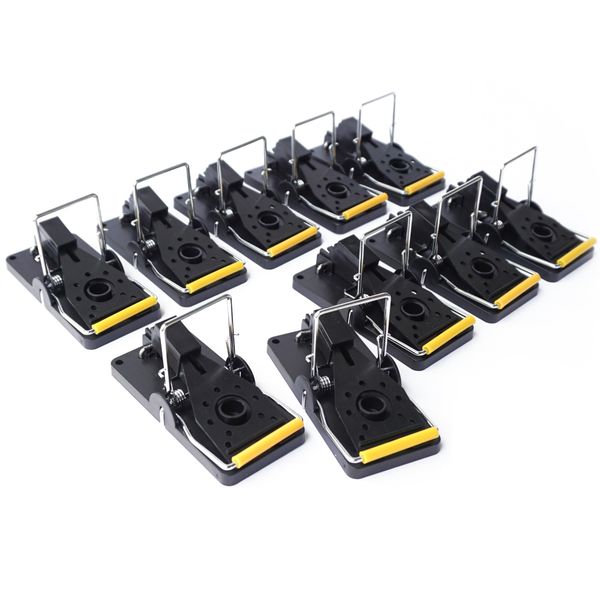 Hinrichs Mouse Traps 10 pcs. - Reusable Mouse Trap - Black Plastic Snap Trap - Hygienic Mousetraps - Trap for Home and Garden - Rodent Trap - Mousetrap - Rat Traps