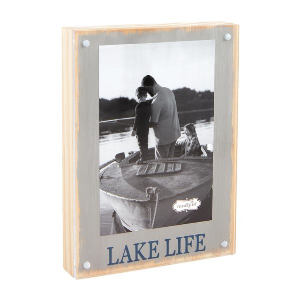 Mud Pie Lake Acrylic Magnet Frame; 7 3/4" x 5 3/4"