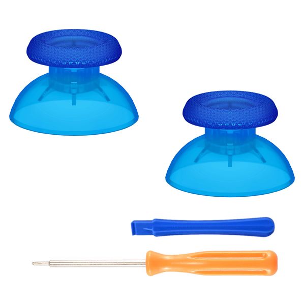 eXtremeRate Clear Blue Replacement Thumbsticks for PS5 Controller, Custom Analog Stick Joystick Compatible with PS5, for PS4 All Model Controller - Controller NOT Included