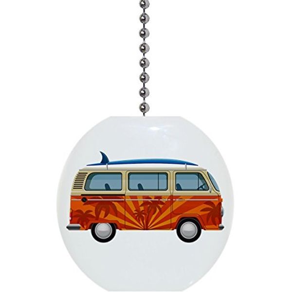 Retro Surf Van Solid Ceramic Fan Pull