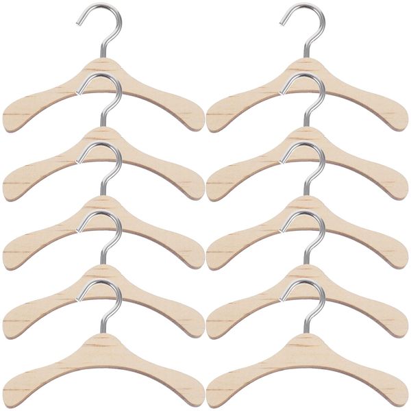 10pcs Dolls Accessory Hanger Doll Wooden Clothes Hanger Wooden Hanger Bjd Dolls Hanger