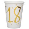 Santex 10 Birthday Cups 18 Gold