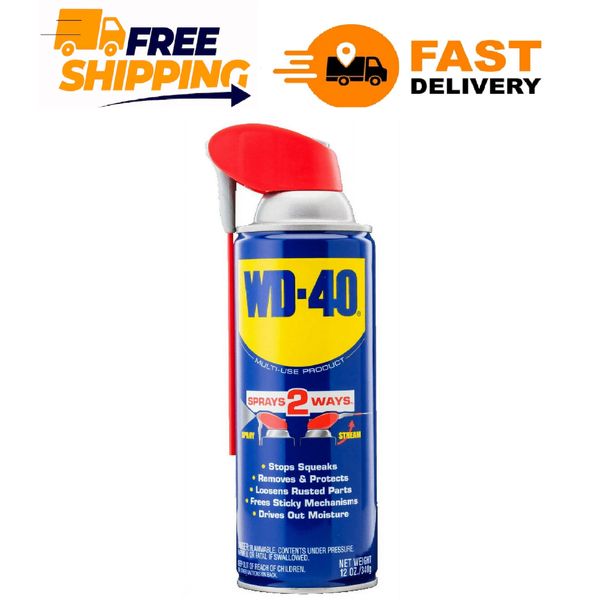 WD-40 Multi-Use Product Lubricant Spray with Smart Straw, 12 oz.