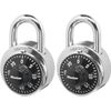 1500T Locker Lock Combination Padlock, 2 Pack, Black
