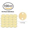 Lucky Line Solid Brass Round Tag 1-1/4" - Two Holes - 100 per Box (26022)