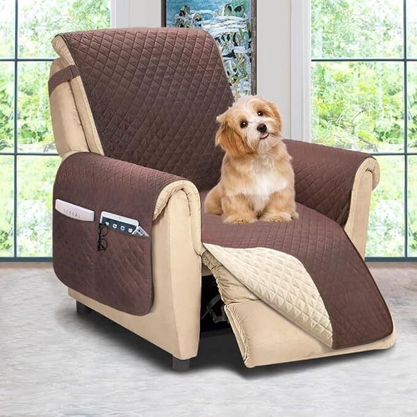 Large Reversible Recliner Chair Cover Couch Protector for Dogs with Side Pockets