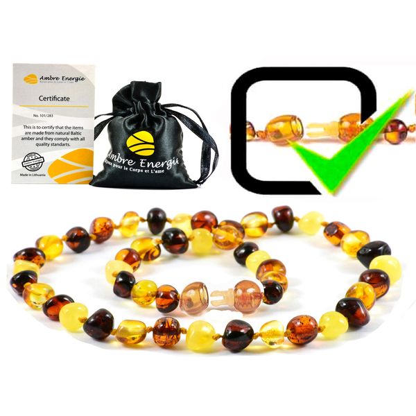 Amber Necklace 100% Baltic Amber, Best Quality (Honey)