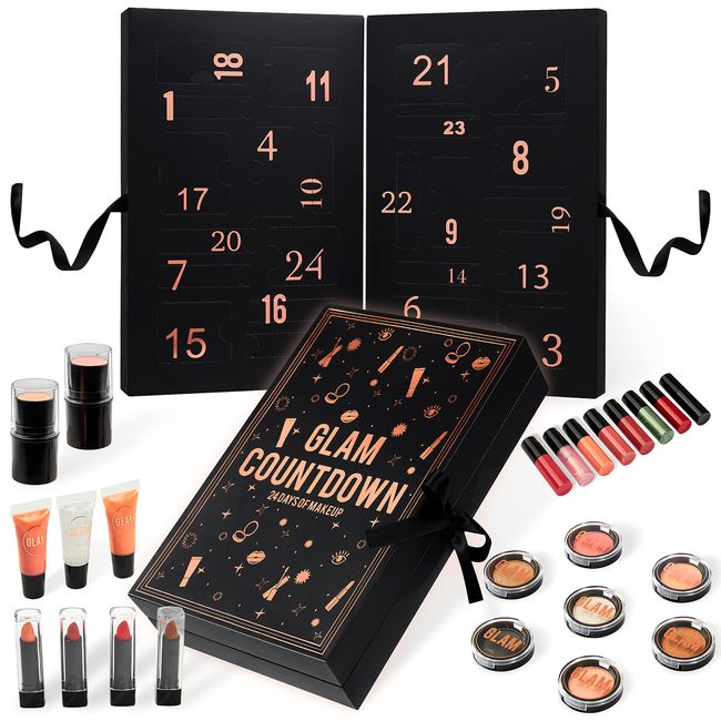 KreativeKraft Beauty Advent Calendar 2022, Makeup Set for Women Girls Teens (Black)