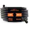 Audiopipe 1/2" Split Loom 100 Ft. roll Black(LMBK12100) - LM12100BK