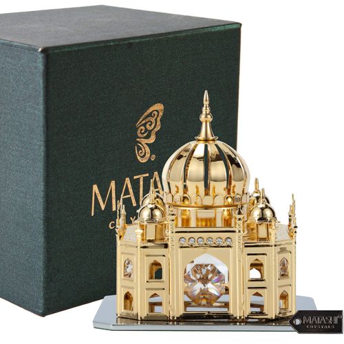 Matashi Gift for Valentine's Day - 24K Gold Plated Mosque Ornament with Crystals Tabletop Showpiece - Perfect Valentine Gift for Her | Mom, Dad, Friends, Family, Girlfriend, Boyfriend