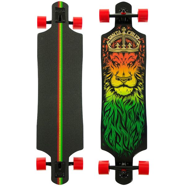 Santa Cruz Lion God Rasta Drop Thru Cruzer Freeride Longboard Deck Complete 40"