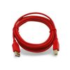 10ft USB 2.0 Computer Cable Type A Male to Type B Male - Red