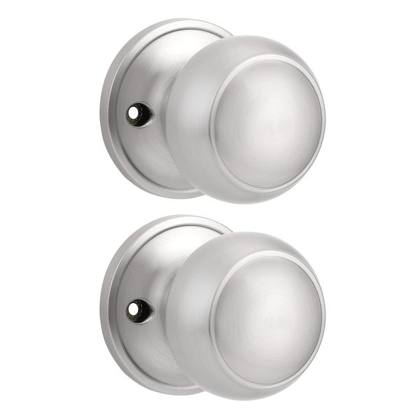 Probrico Dummy Door Knobs, Brushed Nickel Dummy Knob, Stainless Steel Interior Door Knobs, Keyless No Turning Function, 2 Pcs