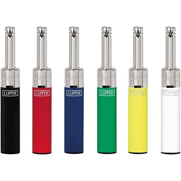 Clipper Mini Tube Lighters, Set of 4, Refillable, Random Colours