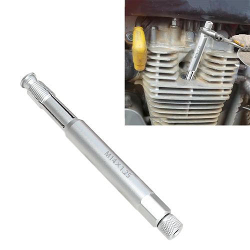 DPTOOL 14mm Back Tap Spark Plug Thread Repair Tool M14x1.25 Thread Chase Tap for Repairing Threads and Preventing Metal Shavings from Entering The Cylinder, 5.27'' Long