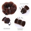 2 Pcs Bun Makers for Hair, Brown Sponge Donut Ring Styler Bun Makers, Easy Bun Makers Tool with Snaps and Hair band, DIY Bun Styling, 2 Sizes, with 20 Pcs U-Clips.