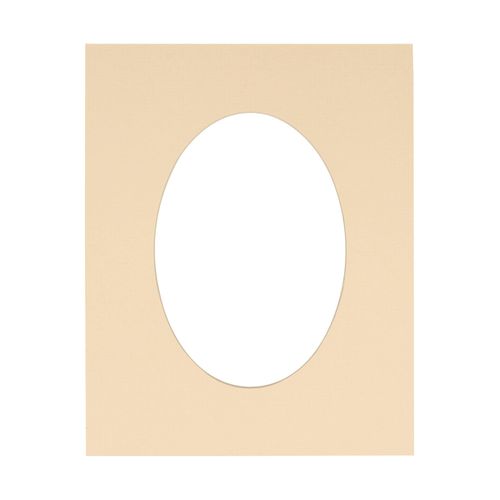 CountryArtHouse Beige Acid Free 12x18 Oval Picture Frame Mat with White Core Bevel Cut for 10x16 Pictures - Fits 12x18 Frame - Pack of 1 Matboard Show Kit with Acid Free Backing & Clear Bag