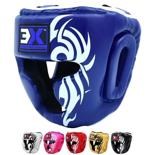 3X Sports Kids Headguard for Boxing, Sparring Helmet Head Guard for Cheeks, Forehead and Ear Protection, Muay Thai Headgear, Kickboxing, Sparring, Martial Arts, Karate, Taekwondo Helmet