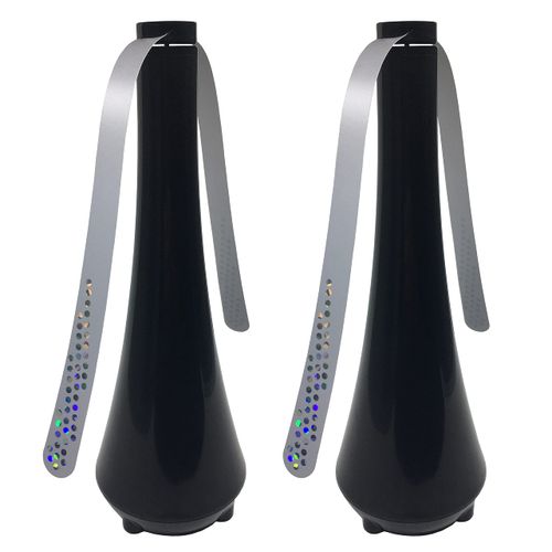 PATIOSIR Fly Swatter Fan for Outside or Inside Meal, Picnic Fan for Table Use, Fly Fans for Tables, Barbeque, Events, Battery Operated Food Spinning Fan(Black Color 2pcs)