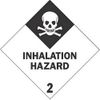 4" x 4" Inhalation Hazard D.O.T. Class 2 Hazard Labels (500 per Roll)