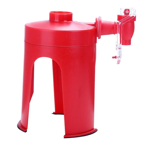 TiSkying Soda Dispenser Bottle, Creative Hand Pressure Carbonated Beverage Machine Bottle Upside Down Tap Coke Drink Dispenser Fizzy Soft Soda Dispenser for All Bottle Drinks, Red