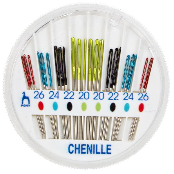 Pony Eye Hand Sewing Needle Compact: Chenille, Multi-Colour