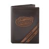 Zep-Pro NCAA Florida Gators Pull-Up Leather Trifold Embossed Wallet, Brown