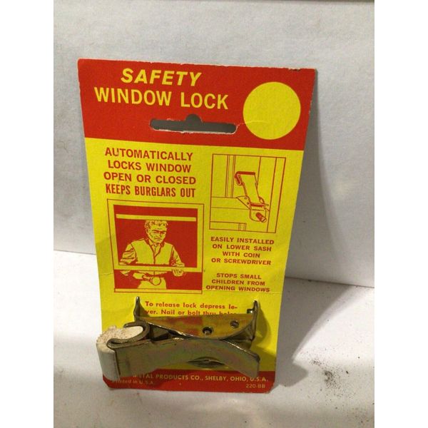 Vintage "Standard" Brand Safety House Window Lock, Keeps Burglars Out, NOS