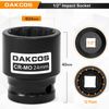 DAKCOS 1/2" Drive 24mm Socket 12 Ponit Impact Wrench Socket Drive Shaft Tool Power Socket, CR-MO Socket