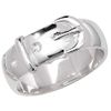 Men's Buckle Ring Solid Sterling Silver Plain Gents Band (Q)