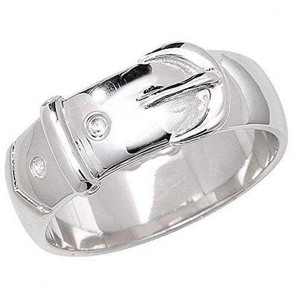 Men's Buckle Ring Solid Sterling Silver Plain Gents Band (Q)