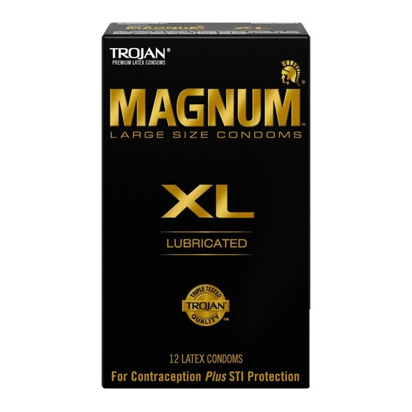 Trojan Magnum XL Large Size Lubricated Condoms - 12 Count