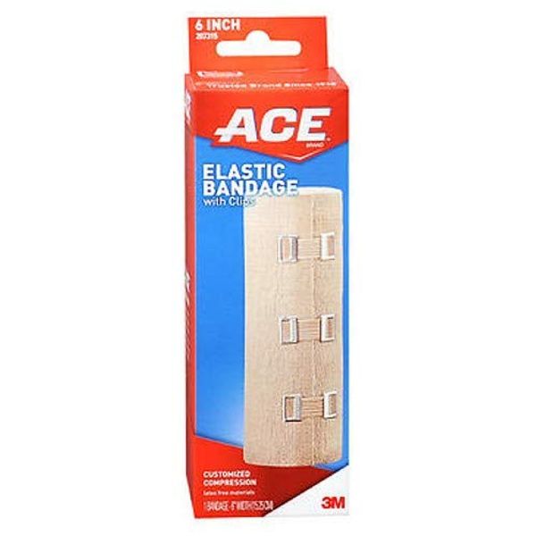 Ace Elastic Bandage with Clips 6-Inch, Pack of 5